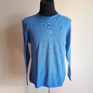 NWT Men's Gionfriddo 100% Cotton Italian Crew Neck Blue Shirt Sweater Size XL